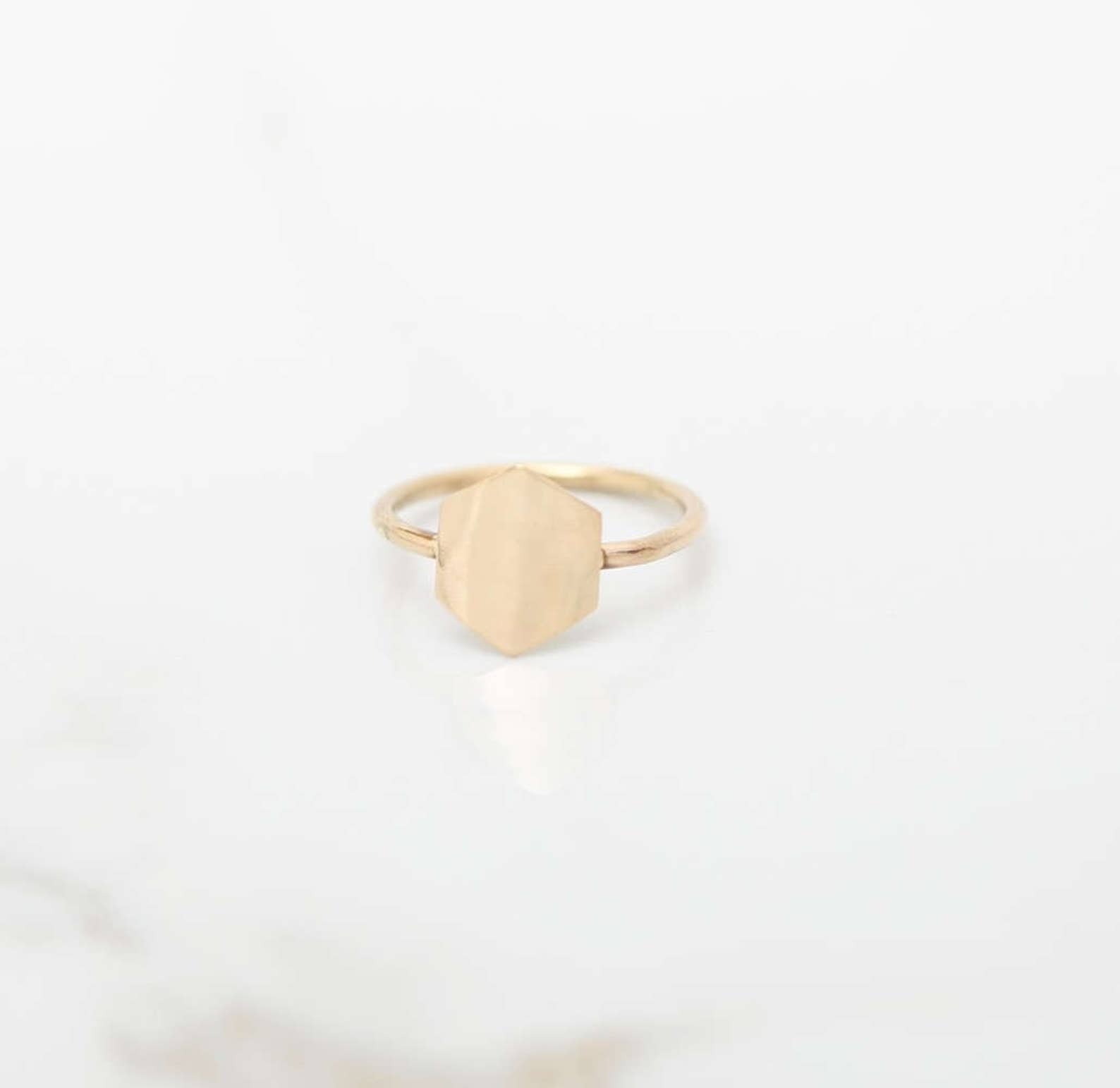 Hexagon Ring Geometric Ring Minimalist Ring Simple Ring Etsy