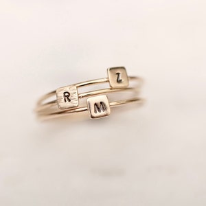 Stacking Ring • Initial Ring • Family Ring • Mothers Ring • Dainty Ring • Ring •  Ring • Gold Staking Ring • Delicate Ring  •