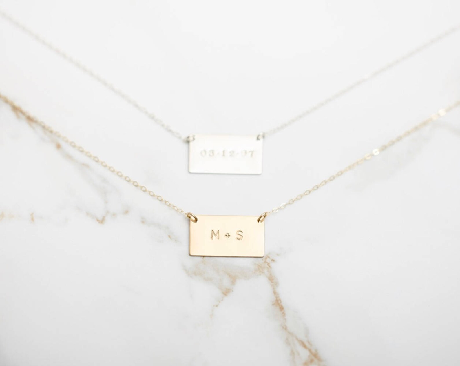 Gold Rectangle Necklace Rectangle Necklace Rectangle Charm Etsy