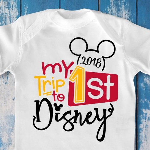 Disney Baby My First Trip to Disney Infant Bodysuit with Year | Mickey Mouse Shirt | Disney Vacation Announcement