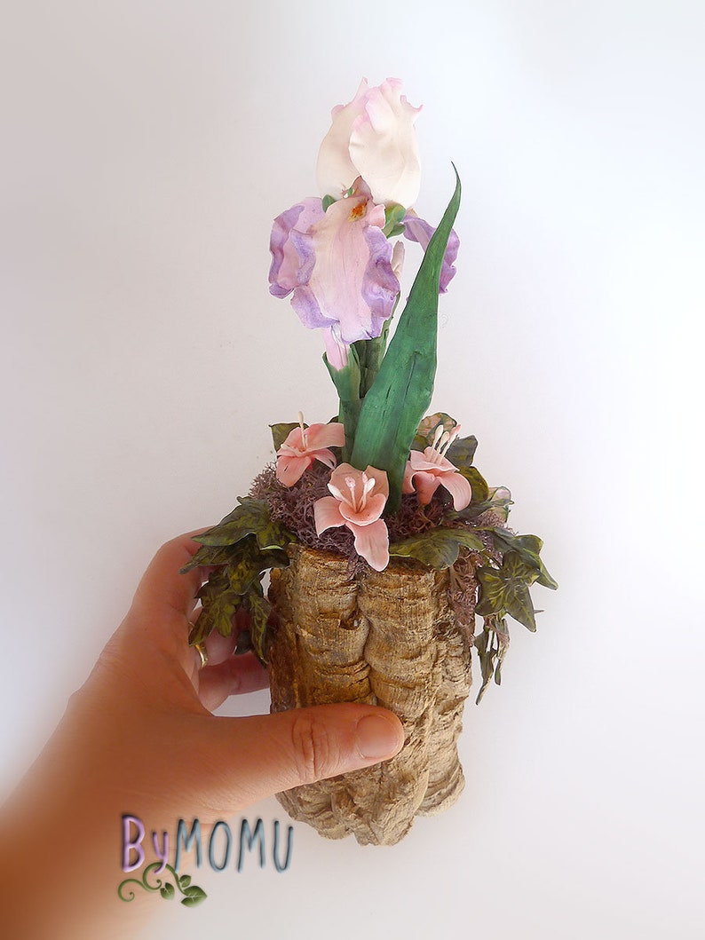 Cold Porcelain IRIS center Dover Beach Miniature Home Decor Gift-Handmade
