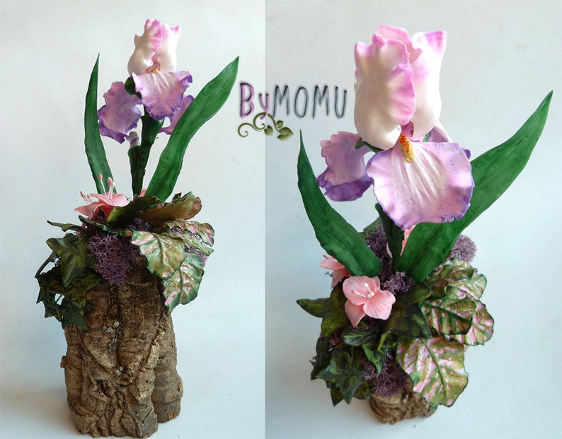 Cold Porcelain IRIS center Dover Beach Miniature Home Decor Gift-Handmade