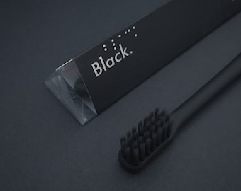 Pack of 2 All Black Travel Toothbrush Available in Medium and Soft