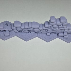 Gloomhaven Flat Wall Terrain - 4 Hex Base - 3d Printed Dungeon Terrain- D and D