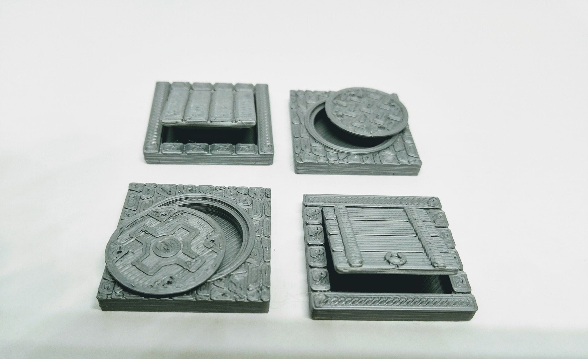 Set of 4: 3D Printed Trapdoors & Manholes - Tabletop Terrain - Etsy