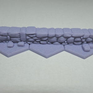 Gloomhaven Flat Wall Terrain - 3 Hex Base - 3d Printed Dungeon Terrain- D and D- Stone Terrain