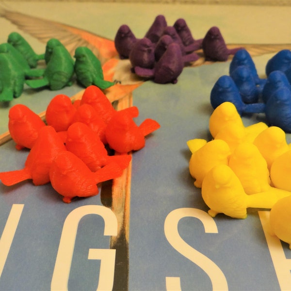 Wingspan Board Game Bird Action Markers- Set of 40- 3d Printed + First Player Owl Token (Unofficial)