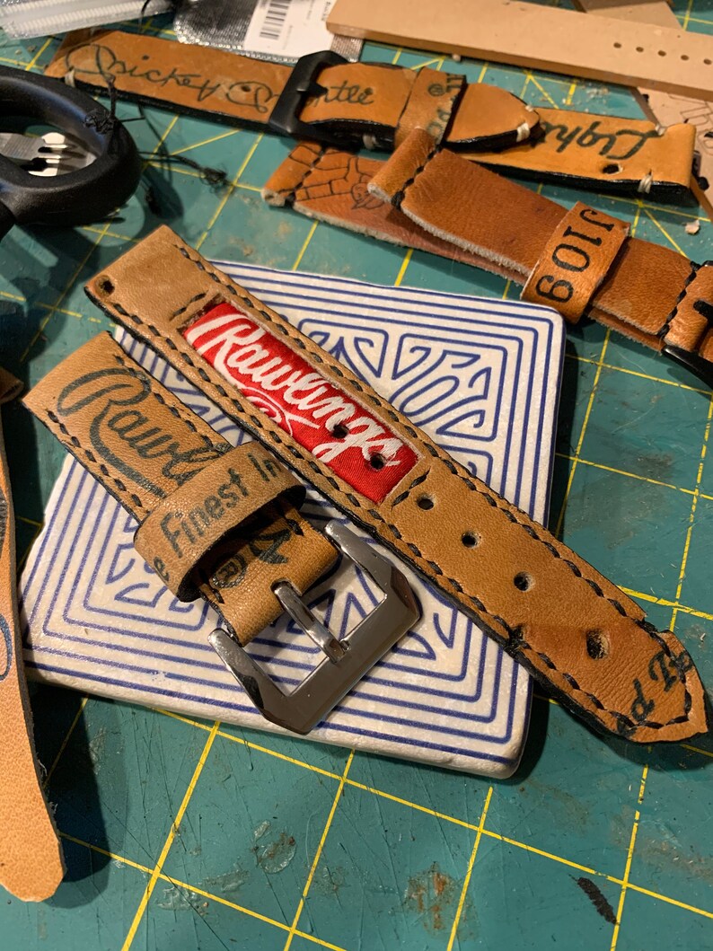Baseball Glove Leather Watch Band with PATCH Rawlings Etsy