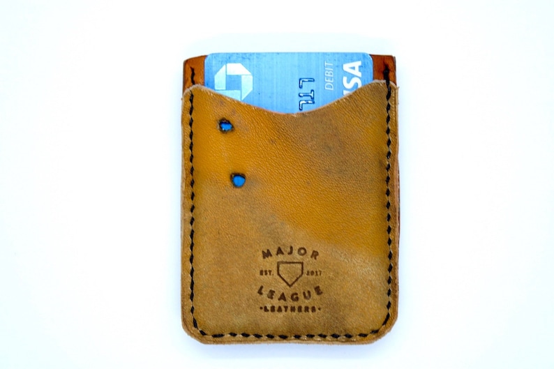 Minimalistic Baseball Glove Leather Wallet 100% Handmade Baseball Glove Leather Minimalistic Wallet image 1
