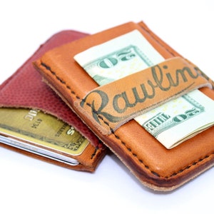 Minimalistic Baseball Glove Leather Wallet 100% Handmade Baseball Glove Leather Minimalistic Wallet image 3