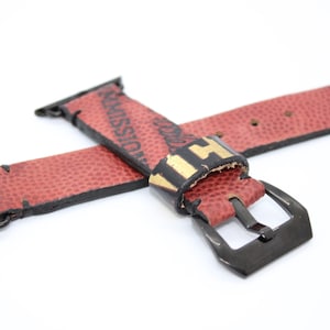 Genuine NFL/NCAA Football Leather Watch Strap - 100% Handmade