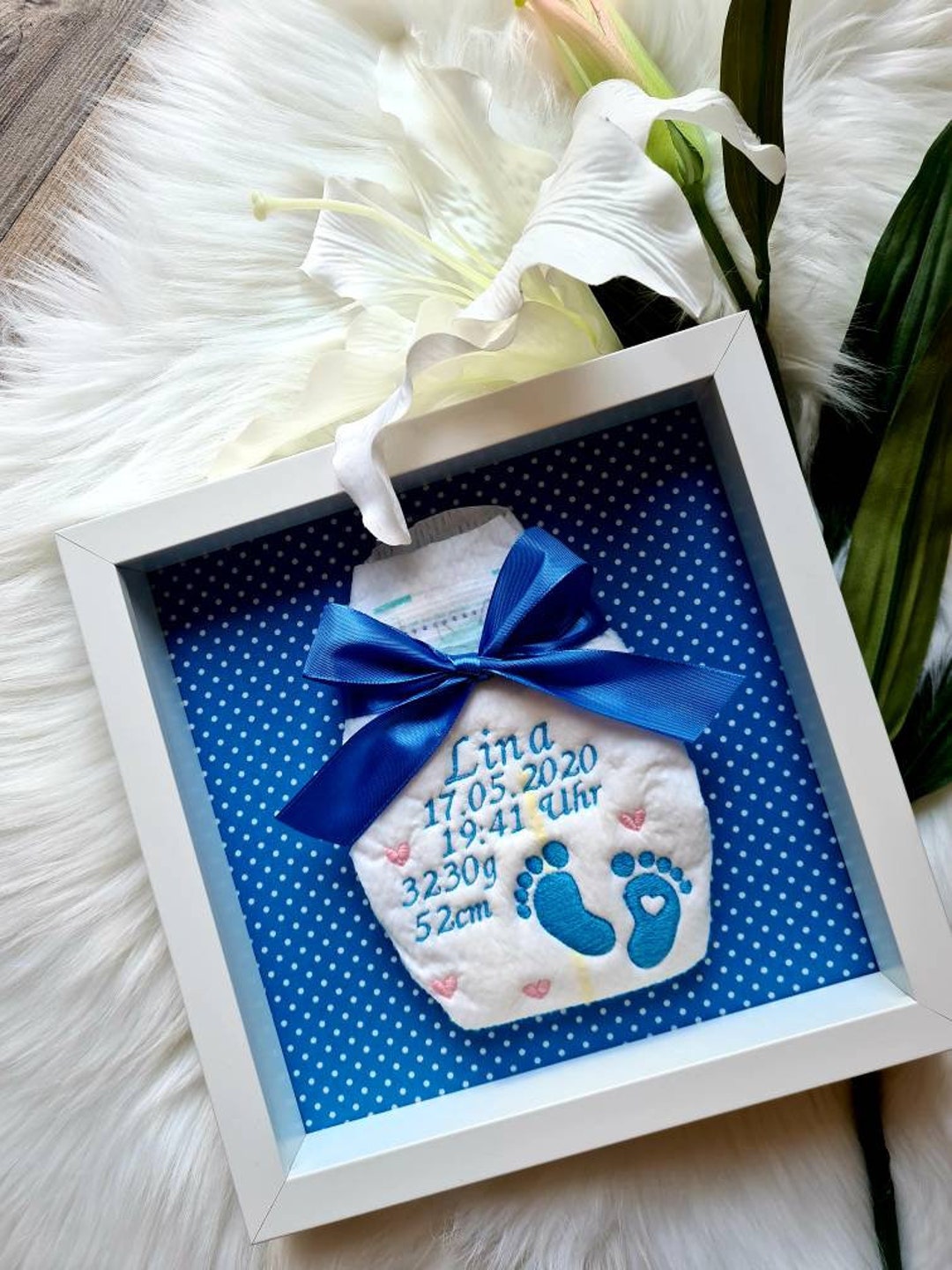 Embroidered Diaper With Frame/diaper Frame/diaper Etsy