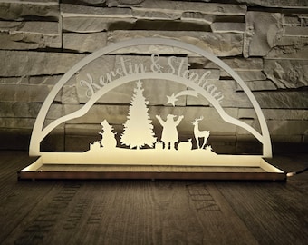 Schwibbogen mit Name/ Weihnachtsgeschenk/personalisiert/Lichterbogen