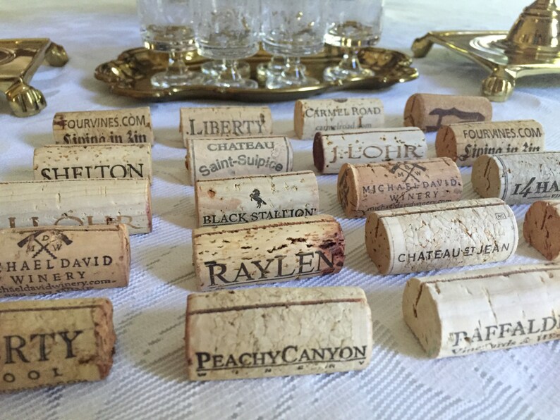 FREE SHIPPING | Wine Cork Place Card Holders: Authentic and Handcut 