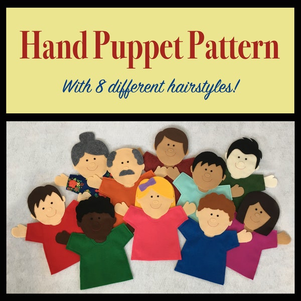 Hand Puppet PATTERN | PDF Full Color Pattern Only (Instant Download) | Great for Imaginative Play! | Felt | Joy School | Joy Boy