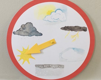 Preschool Weather Chart | Joy School | Custom Watercolor PDF (Instant download) | Homeschool with FREE Helper Chart