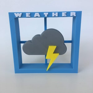 Fichiers d'impression 3D pour carte météo (** FICHIERS CAO UNIQUEMENT ** pour que l'acheteur puisse imprimer lui-même la carte météo)