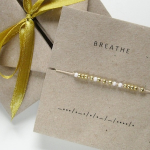 BREATHE Morse code bracelet | morse code jewerly for women | just breathe morse code key | breathe bracelet gift | just breathe jewelry