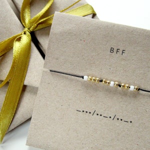 BFF morse code bracelet | personalized bff birthday gift | friendship jewelry | gift for best friend | friendship and love | morse code key