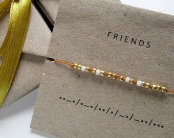 FRIENDS Morse-Code Armband | Morsecode Freundschaftsschmuck | Geschenk für Freunde | beste Freunde Armband | Freunde Geburtstag | Freundschaftsgeschenk