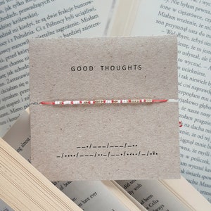 GOOD THOUGHTS morse code bracelet | positive energy | positive thoughts morse code key | good vibes only | positive jewelry