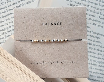 BALANCE Morsecode Armband | für Balance Armband | emotionales Gleichgewicht | Balance Schmuck | größenverstellbares Armband | Gleichgewichtschakra