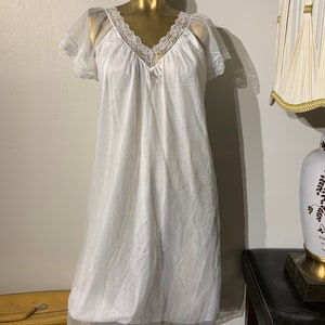 Sandra Dee Sheer Shouldered Nightgown White With Lace Detail - Etsy
