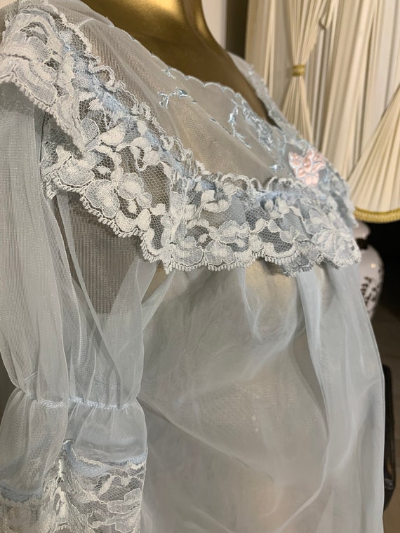 Delicate 1950s Vintage Sexy Sheer House Dress - image 3