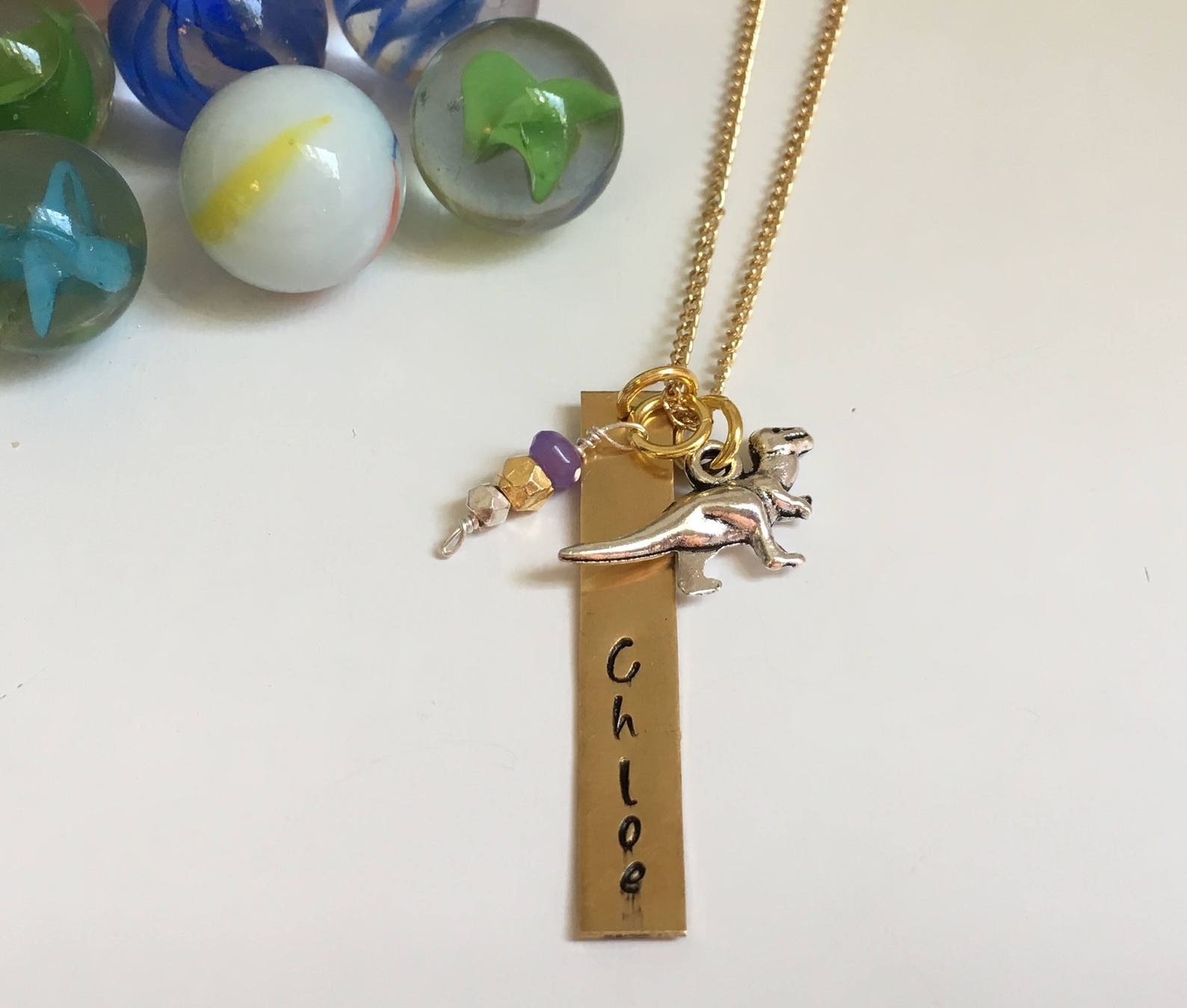 girl's charm necklaces: fairy, mermaid, ballet, dinosaurs (children's collection)