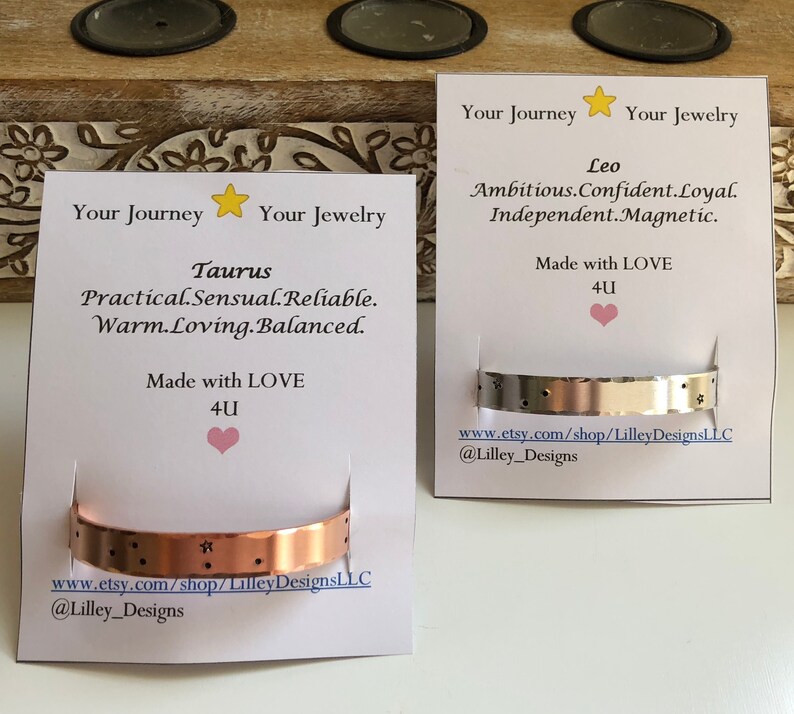 Zodiac Constellation Cuff Bracelets Aquarius Aries Gemini Etsy