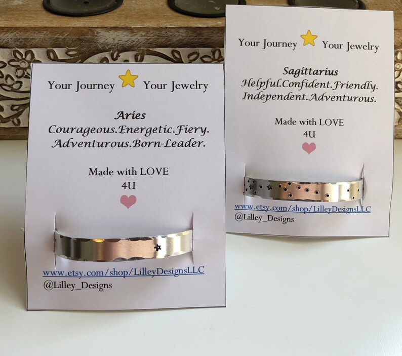 Zodiac Constellation Cuff Bracelets Aquarius Aries Gemini Etsy
