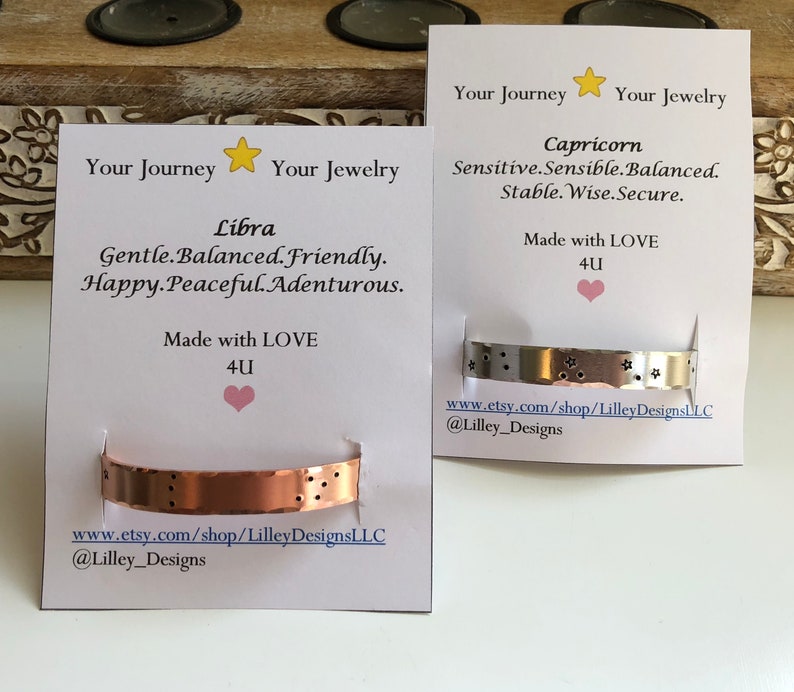 Zodiac Constellation Cuff Bracelets Aquarius Aries Gemini Etsy