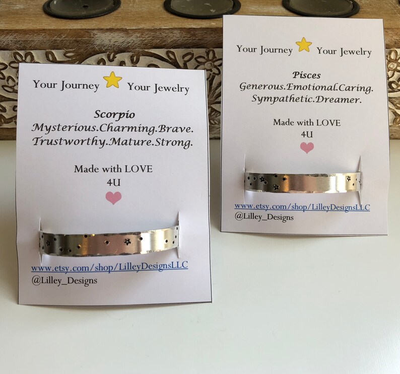 Zodiac Constellation Cuff Bracelets Aquarius Aries Gemini Etsy