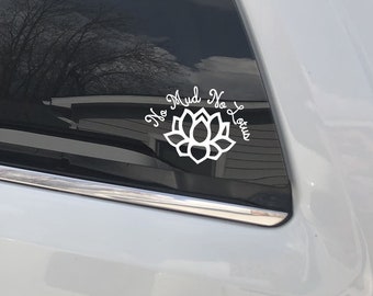 No Mud No Lotus Decal: Glossy Vinyl Car, Laptop, Yoga Sticker