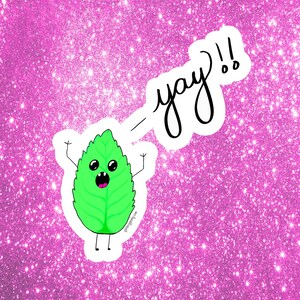 Encourage-mint Sticker: Kawaii Mental Health Gift