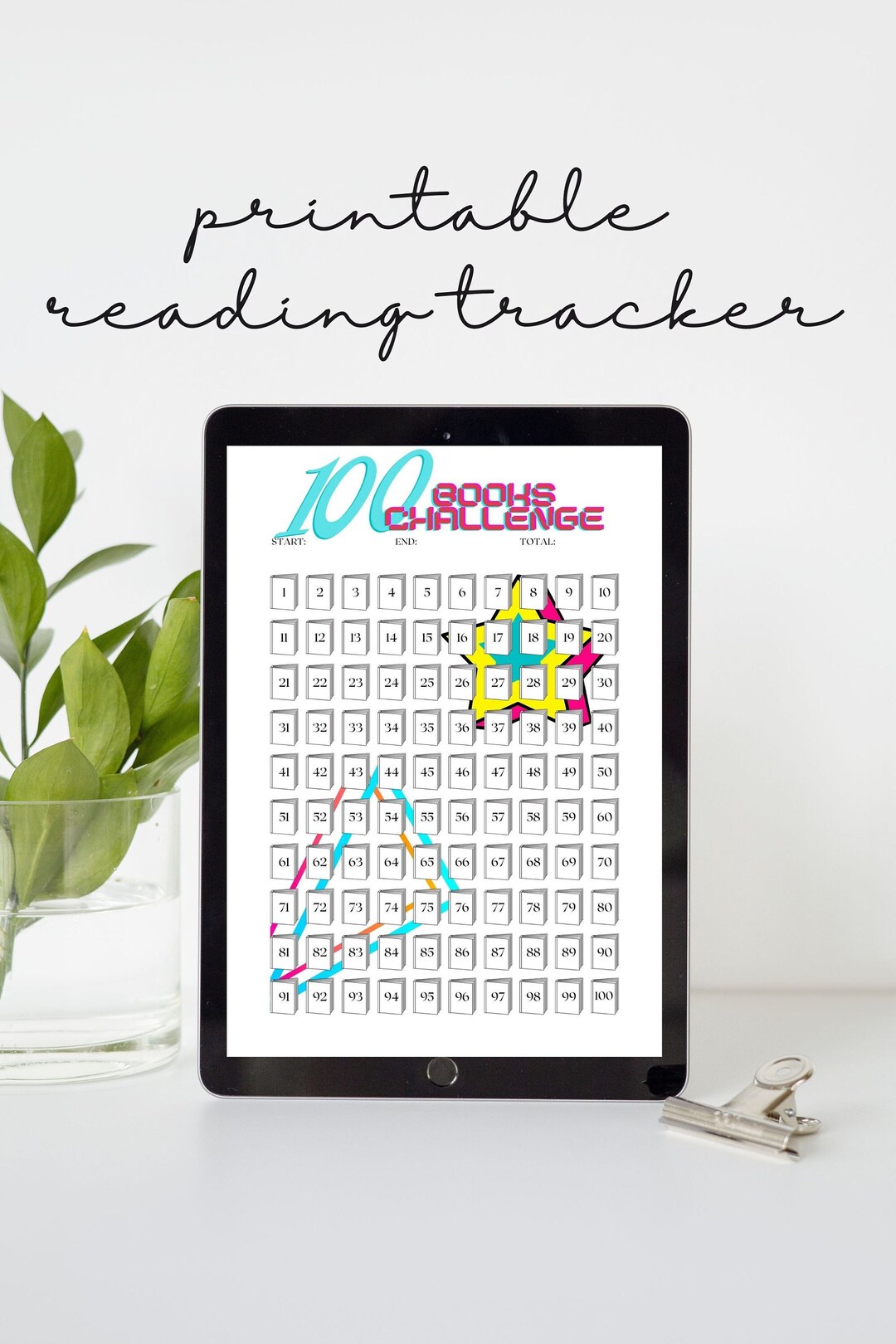 Totally 80's Printable 100 Book Reading Challenge Tracker - Etsy