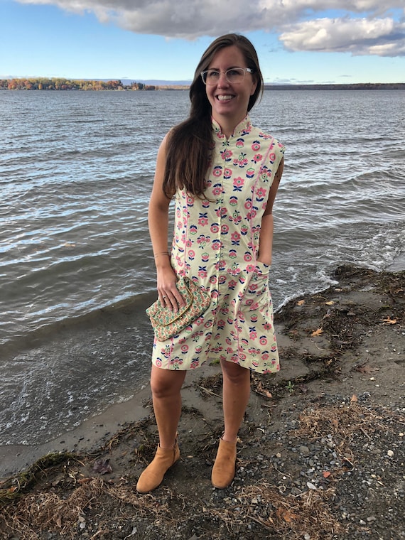 Vintage floral housecoat dress