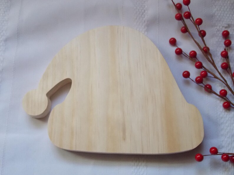 Santa Hat Unfinished DIY Wood Decoration