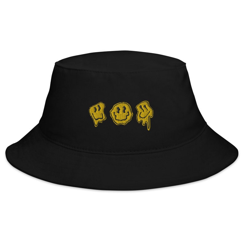 Melting Smiley Face Bucket Hatrave Bucket Hat Music Festival Etsy
