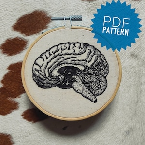 Human Brain Anatomical PDF Embroidery Pattern