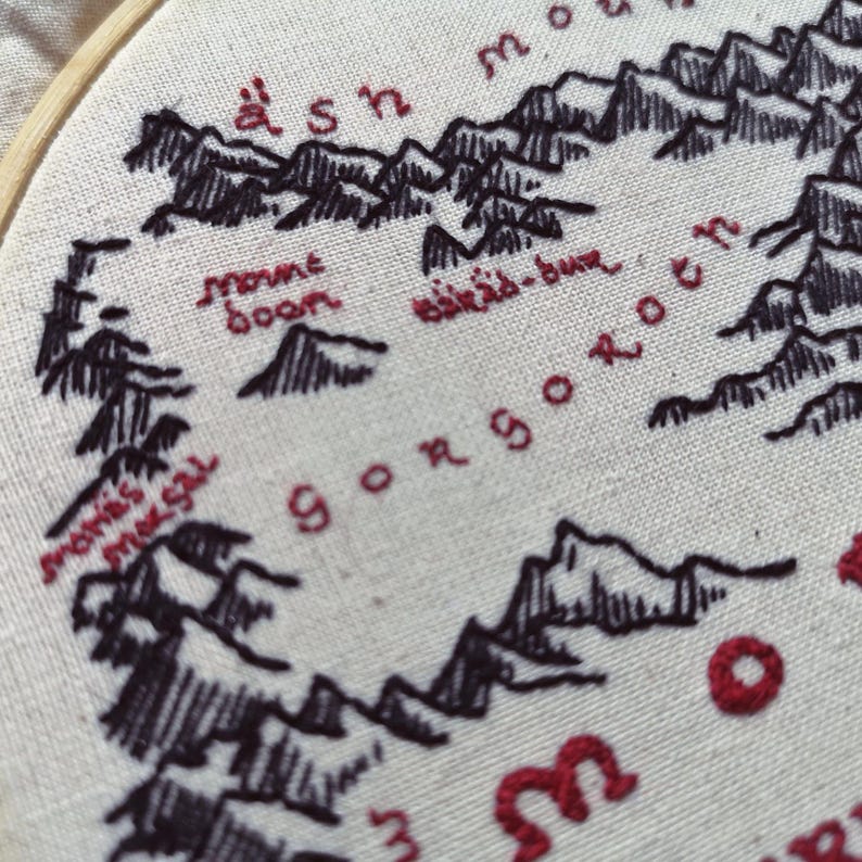 Mordor Map Embroidery Pattern PDF, Lord of the Rings Map Section image 5