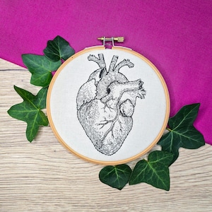 Human Heart Anatomical PDF Embroidery Pattern