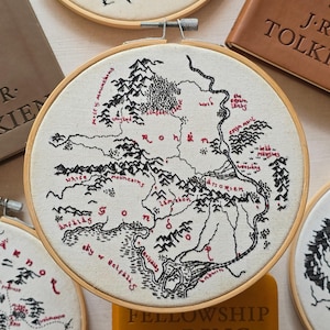 Patrón de bordado del mapa de Rohan Gondor en PDF, sección del mapa de El Señor de los Anillos