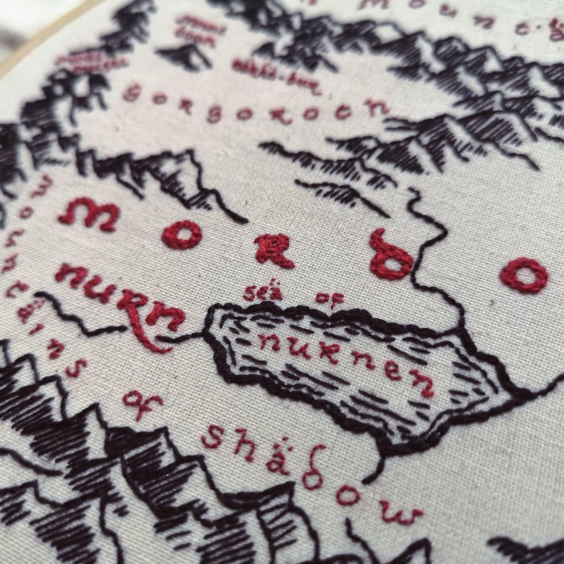 Mordor Map Embroidery Pattern PDF, Lord of the Rings Map Section image 4