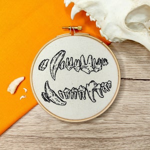 Wolf Teeth Anatomical Vintage Inspired Embroidery PDF Pattern