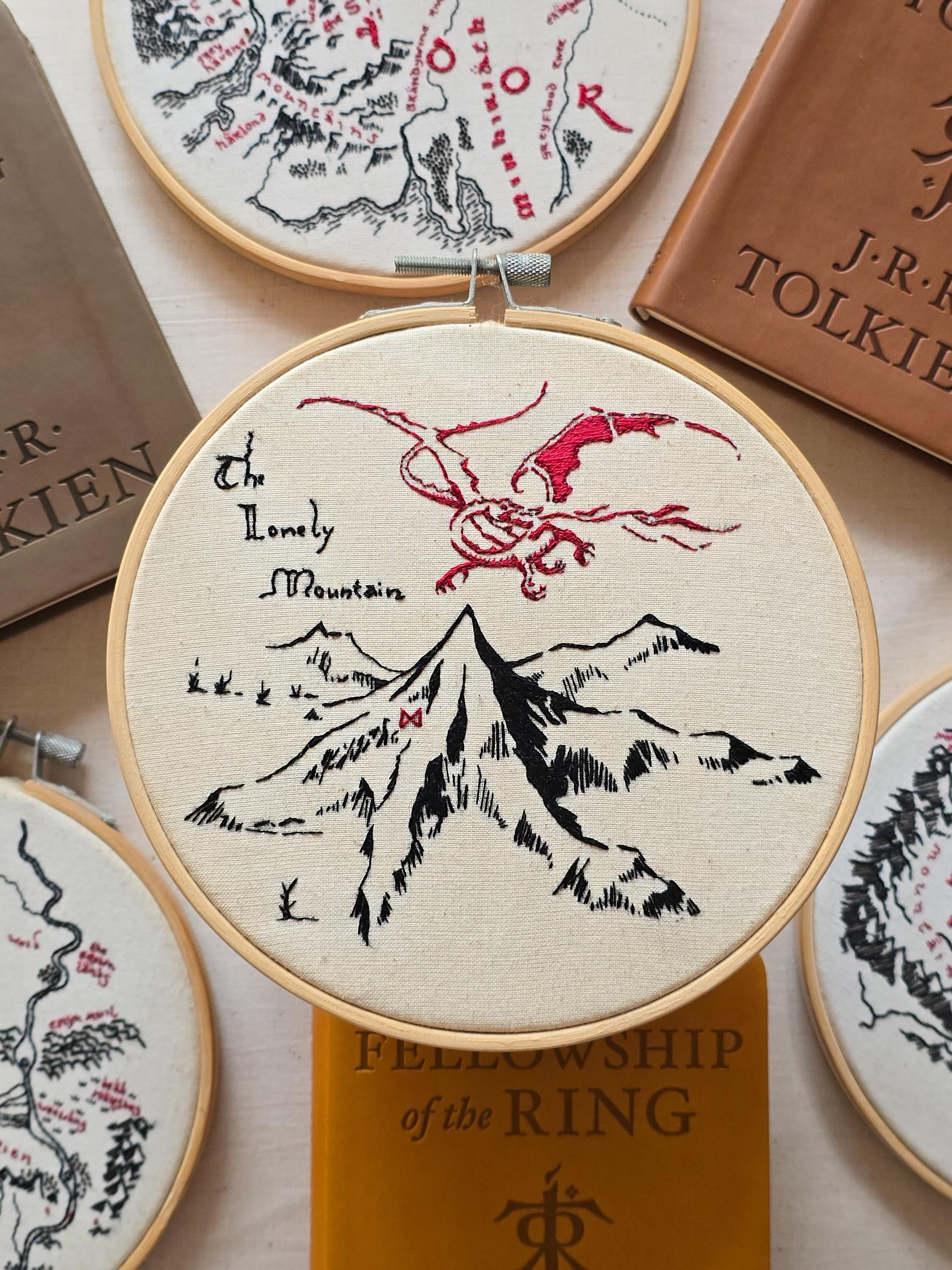 Lonely Mountain Map Embroidery Pattern PDF, Smaug, the Hobbit - Etsy