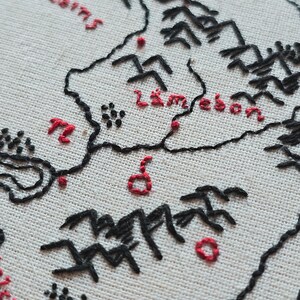 Mordor Map Embroidery Pattern PDF, Lord of the Rings Map Section image 3