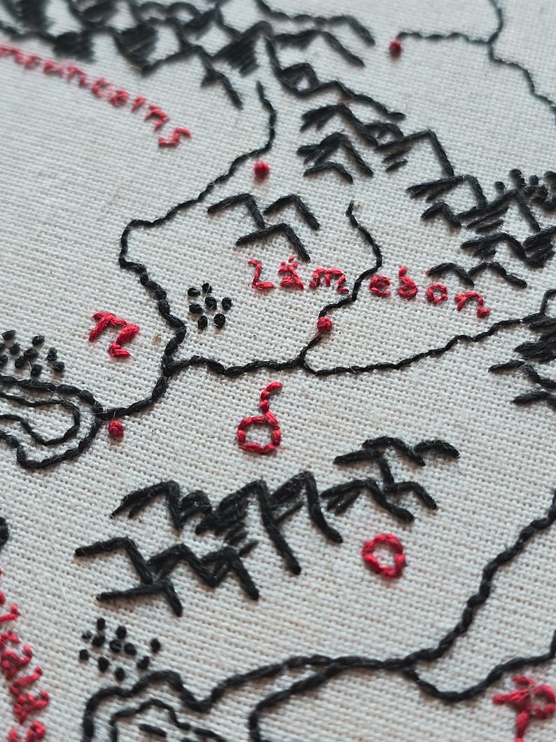 Mordor Map Embroidery Pattern PDF, Lord of the Rings Map Section image 3