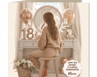 18th Birthday Card For Girls, Daughter, Granddaughter, Niece, Brown Hair, Z416