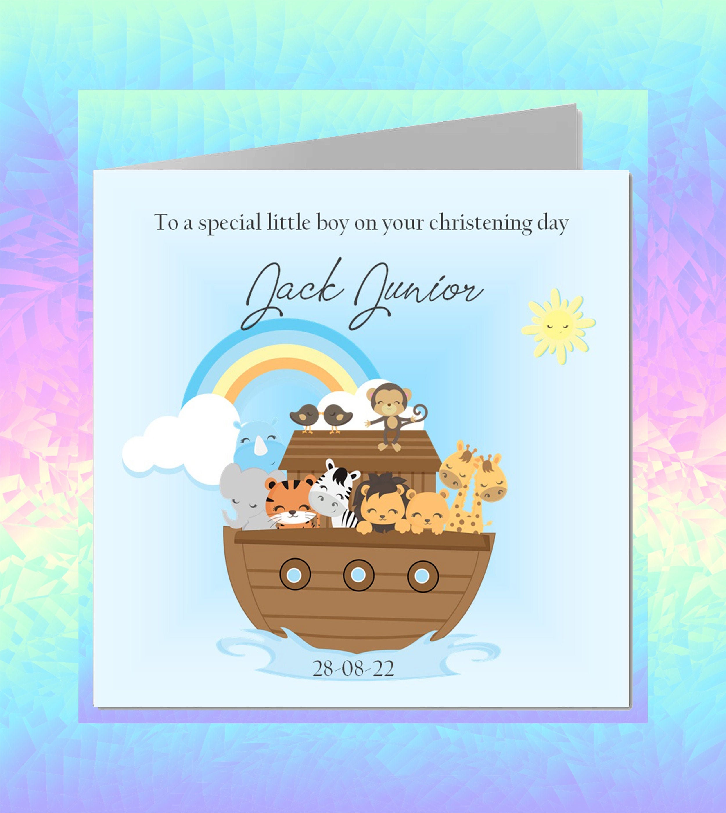 Personalised Christening Card Baptism Boy Male Grandson Godson | Etsy